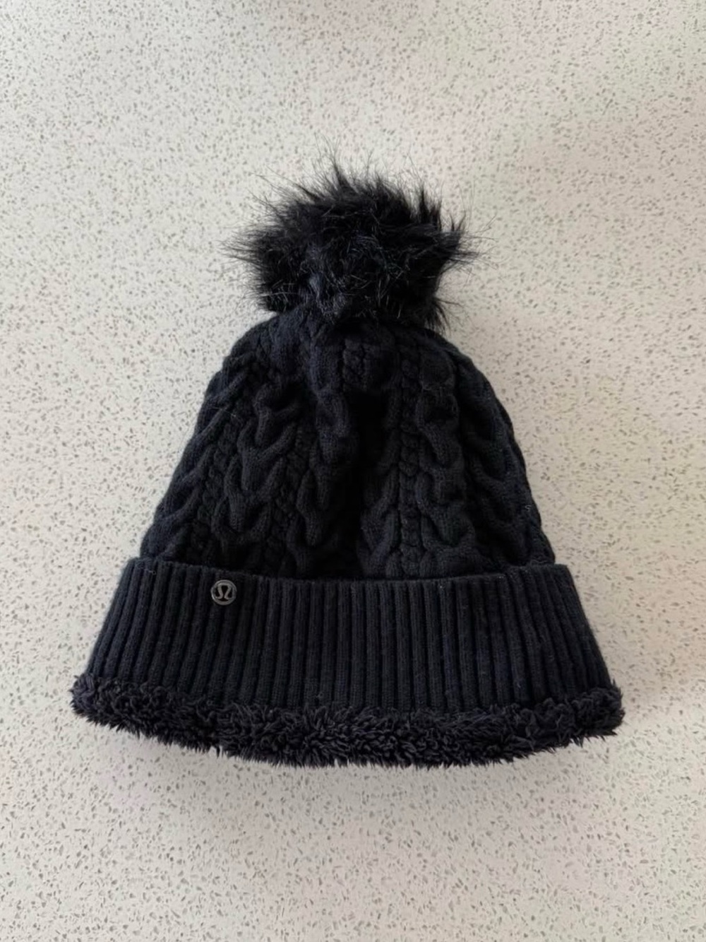 lululemon athletica Black Pom Pom Beanie Hat